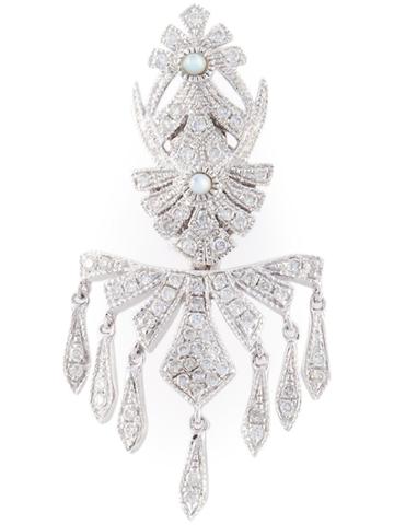 Joëlle Jewellery Pavé Diamond Earring - Metallic