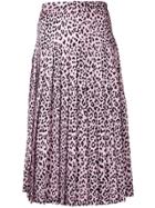 Alessandra Rich Leopard Print Pleated Skirt - Pink