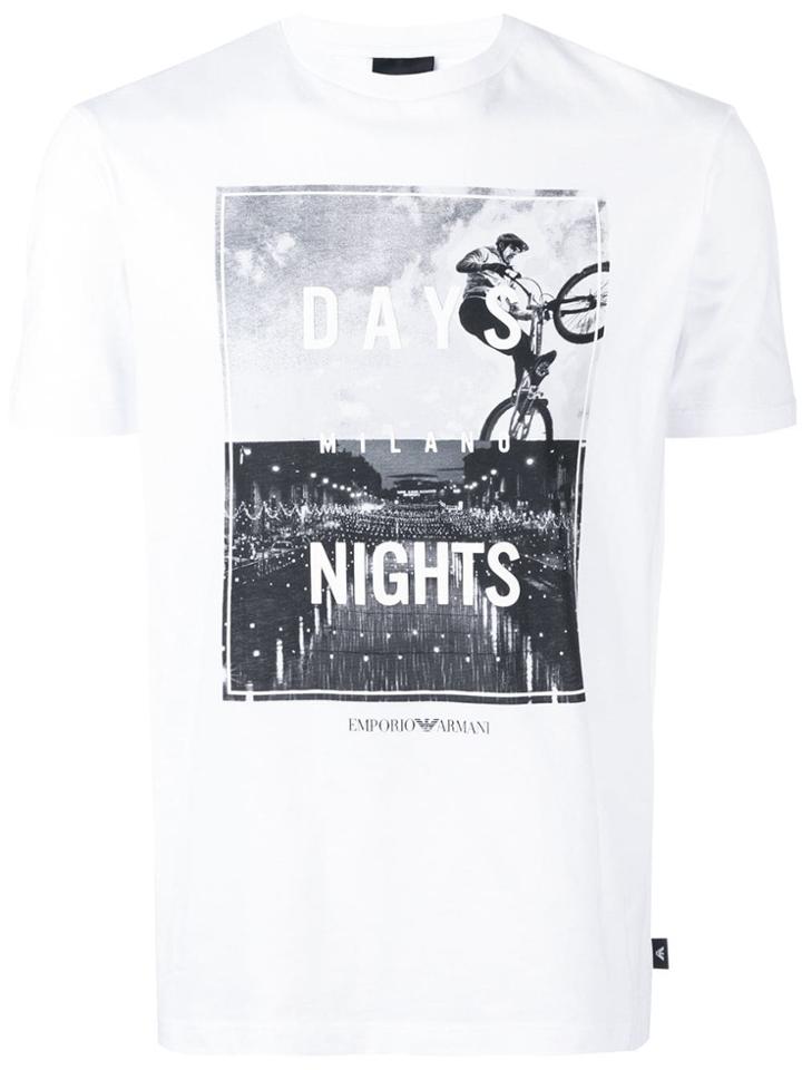 Emporio Armani Milano Days & Nights Print T-shirt - White