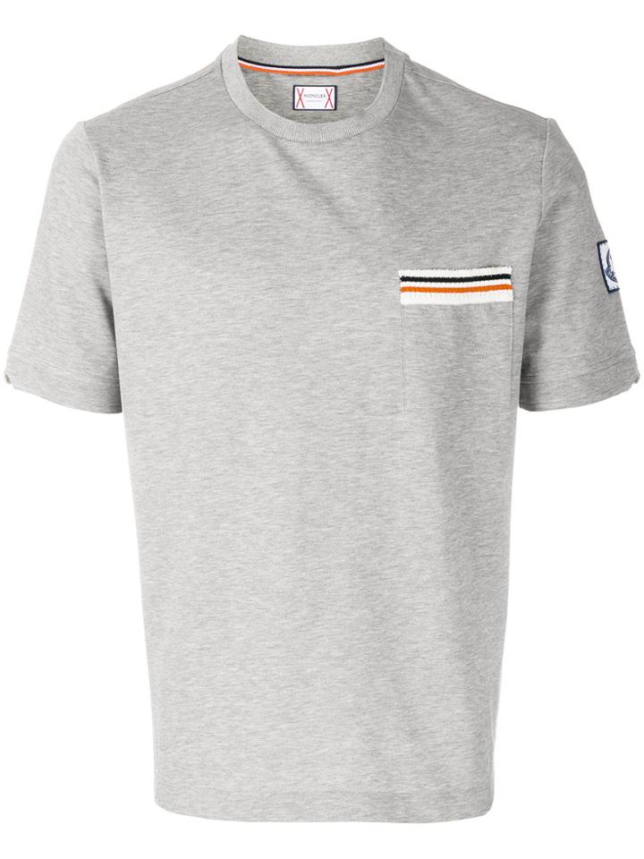 Moncler Gamme Bleu Tri-stripe Pocket Tee - Grey