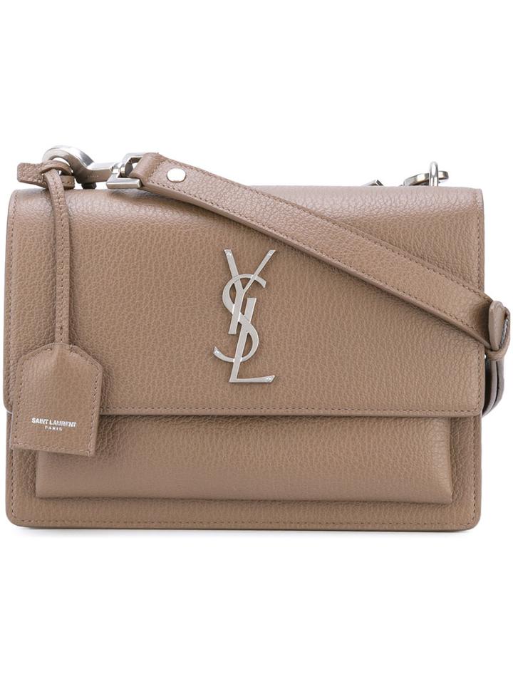 Monogram Shoulder Bag - Women - Leather/metal - One Size, Nude/neutrals, Leather/metal, Saint Laurent