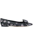 Tory Burch Rosalind Floral Ballet Flats - Black