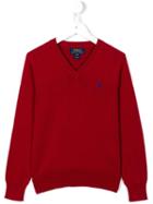 Ralph Lauren Kids Embroidered Logo Jumper, Boy's, Size: 8 Yrs, Red