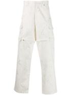 Jacquemus Floral Print Cargo Trousers - White