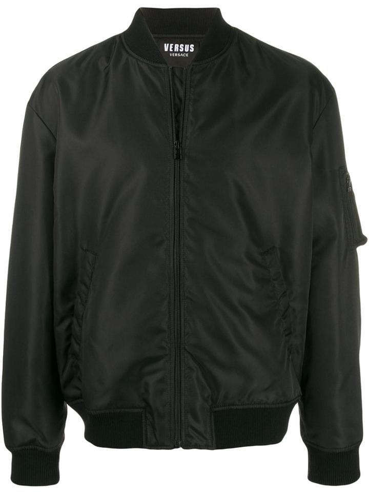 Versus Rear Logo Bomber Jacket - Black