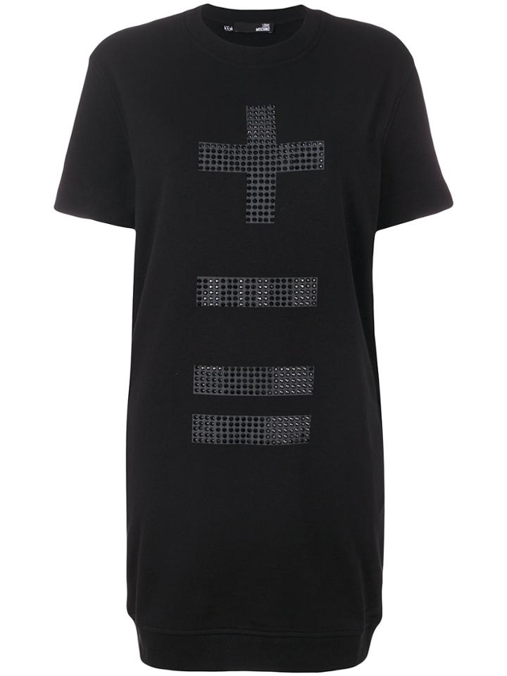 Love Moschino Embellished Sweatshirt Dress - Black