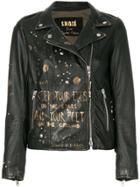S.w.o.r.d 6.6.44 Slogan-print Biker Jacket - Black