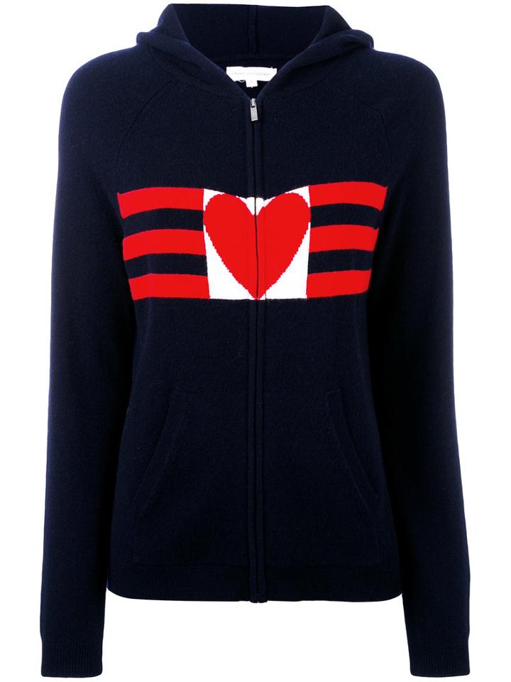 Chinti And Parker - Love Heart Hoodie - Women - Cashmere - M, Blue, Cashmere