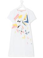 Fendi Kids Geometric Butterfly Print T-shirt - White