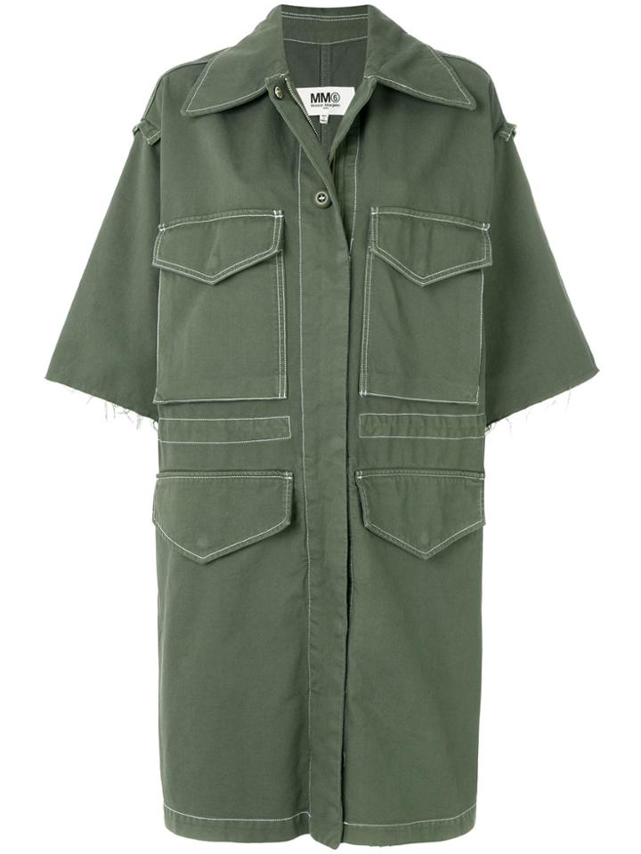 Mm6 Maison Margiela Shortsleeved Cargo Coat - Green