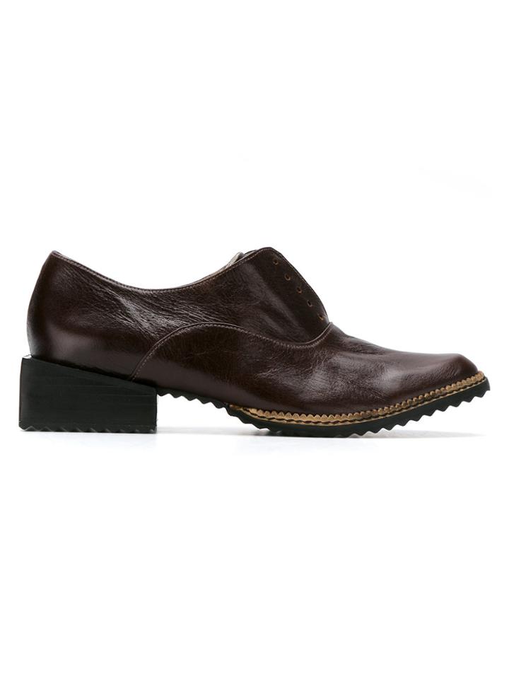 Mara Mac Laceless Oxford Shoes - Brown