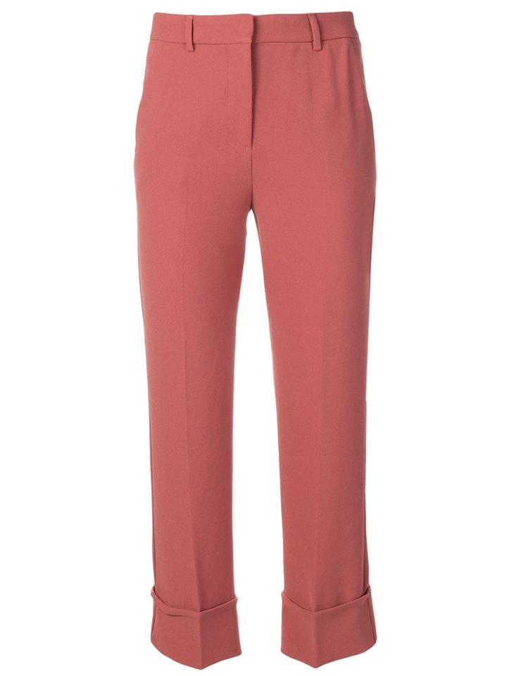 L'autre Chose Cuffed Cropped Trousers - Pink