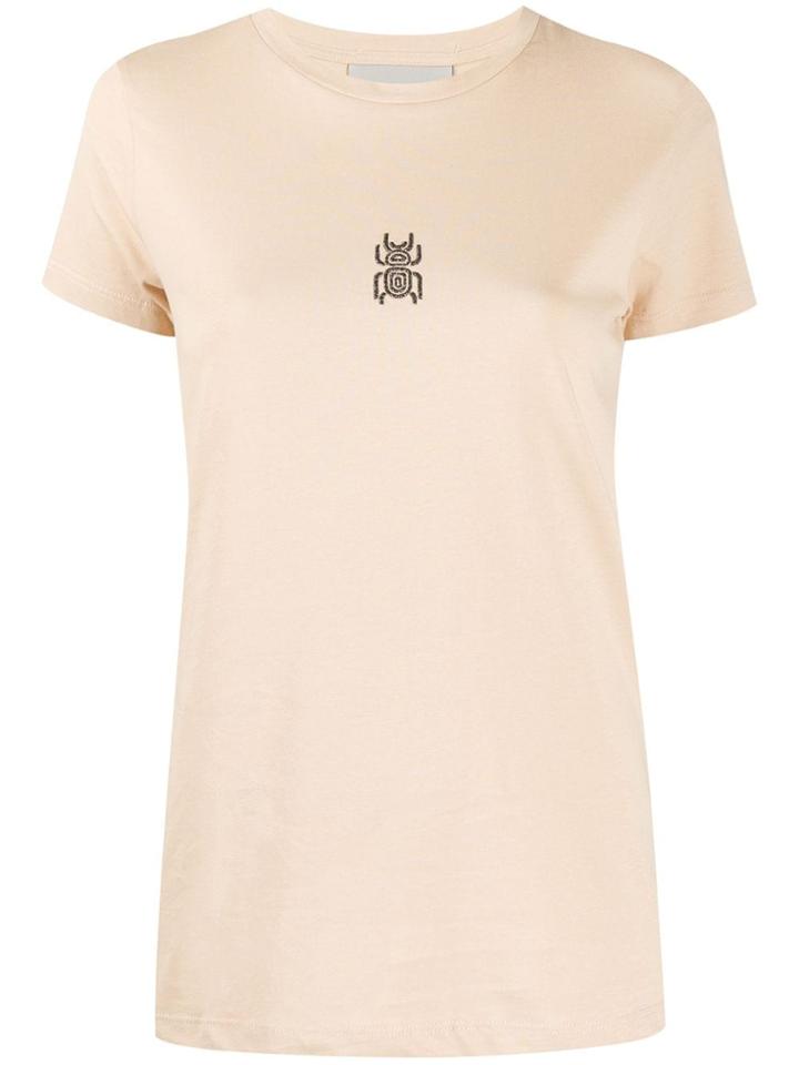 Frankie Morello Embroidered Scarab T-shirt - Neutrals