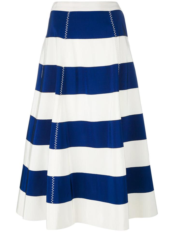 Rossella Jardini Striped Full Skirt, Women's, Size: 44, Blue, Cotton/viscose