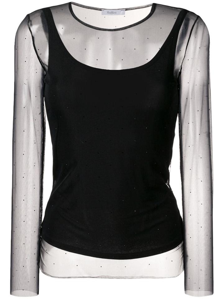 Max Mara Crystal-embellished Top - Black