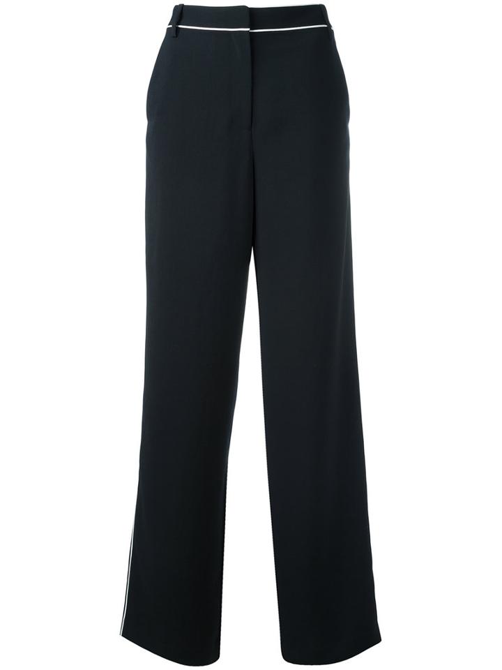 Tibi Wide-legged Trousers, Size: 8, Blue, Polyester