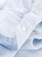 Leqarant Long-sleeve Fitted Shirt - Blue