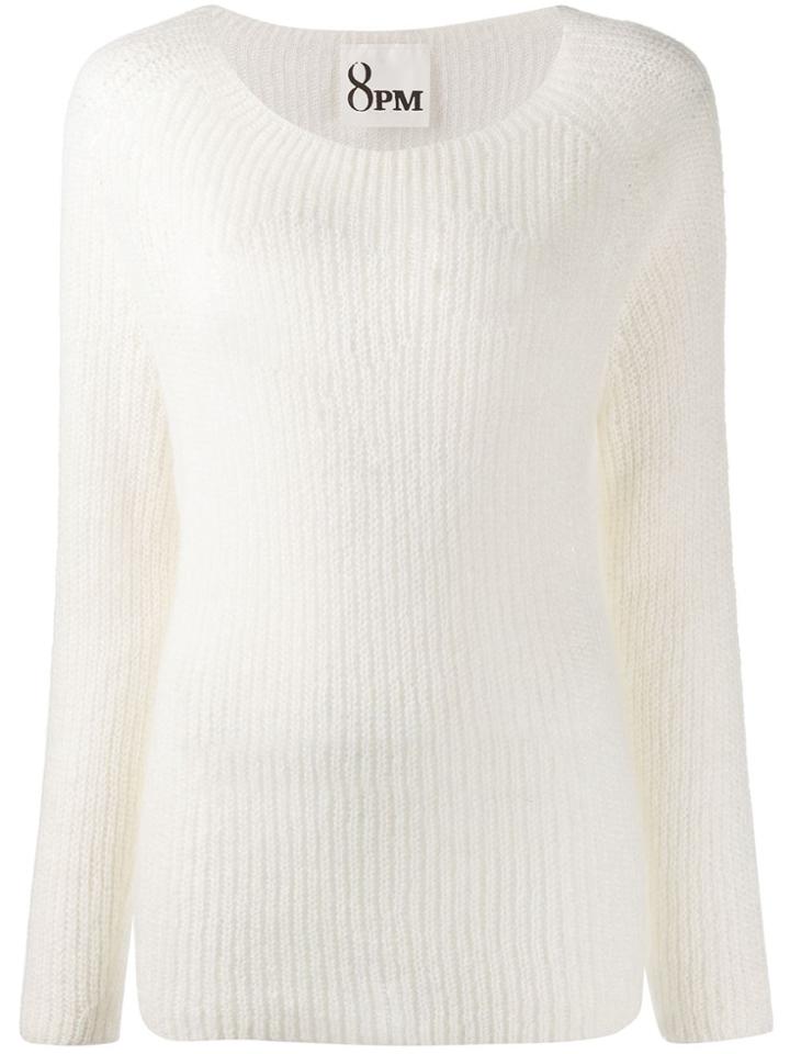 8pm Long Sleeve Sweater - White