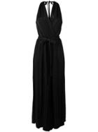 Raquel Allegra Halterneck Maxi Dress - Black