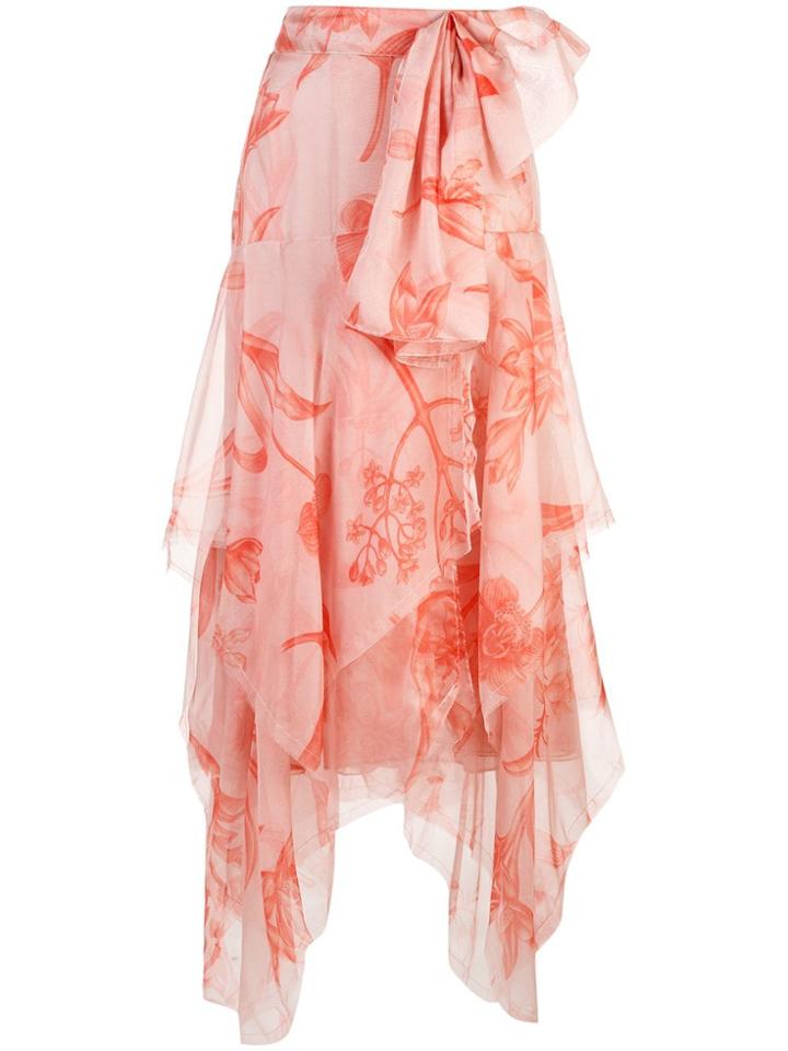 Johanna Ortiz Asymmetric Midi Skirt - Pink