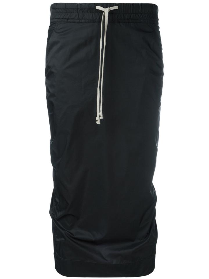 Rick Owens Drkshdw Drawstring Skirt, Women's, Size: Small, Black, Polyamide
