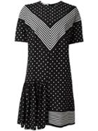 Stella Mccartney Dual Pattern Mini Dress, Women's, Size: 34, Black, Silk