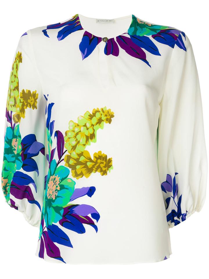 Etro Floral Print Blouse - White