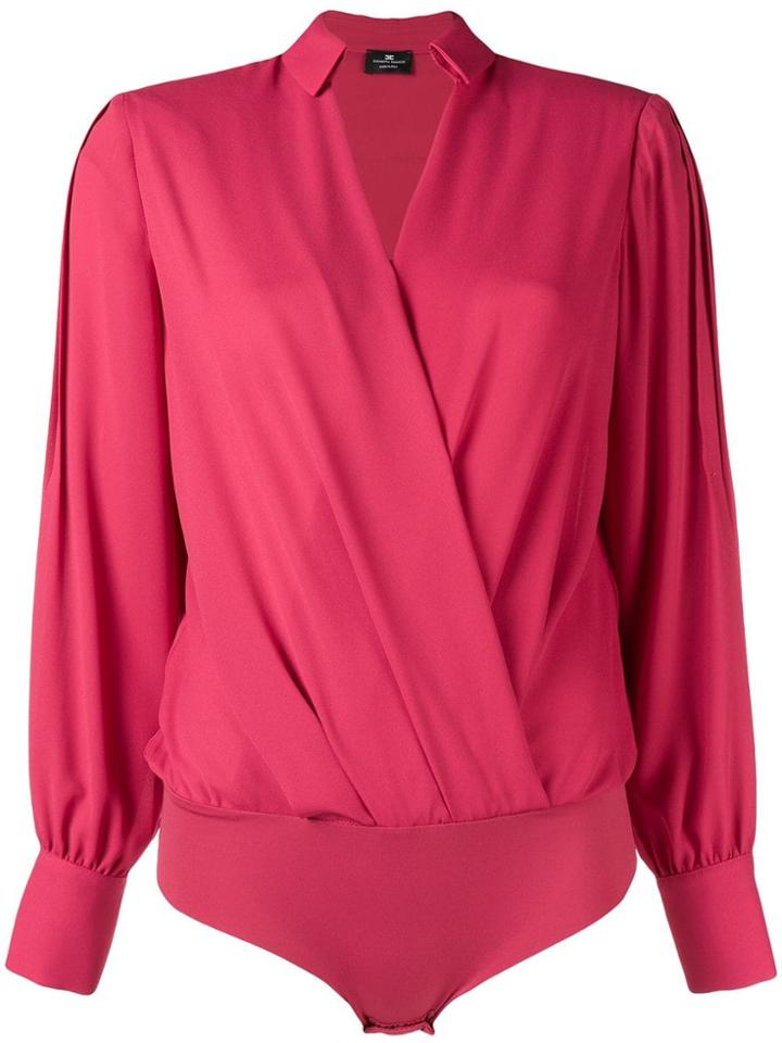 Elisabetta Franchi V-neck Wrap Blouse - Pink & Purple