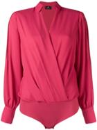Elisabetta Franchi V-neck Wrap Blouse - Pink & Purple