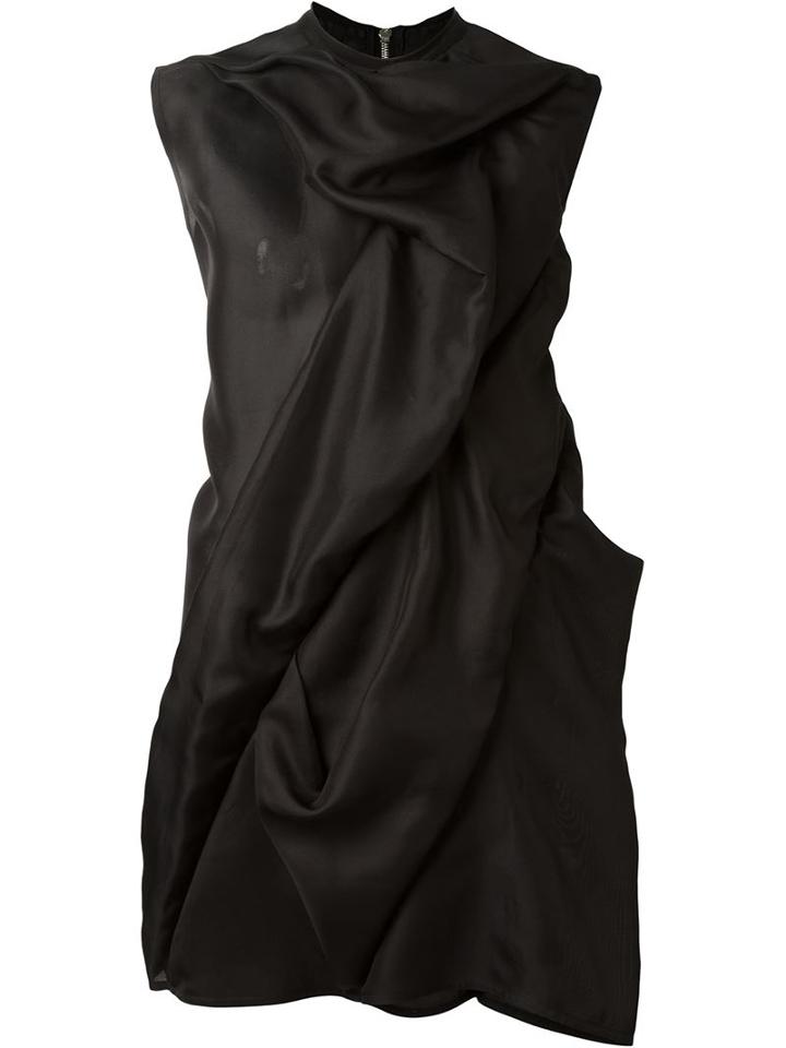 Rick Owens Draped Top, Women's, Size: 42, Black, Silk