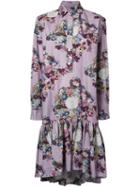 Antonio Marras Floral Drop Waist Dress, Women's, Size: 42, Pink/purple, Cotton