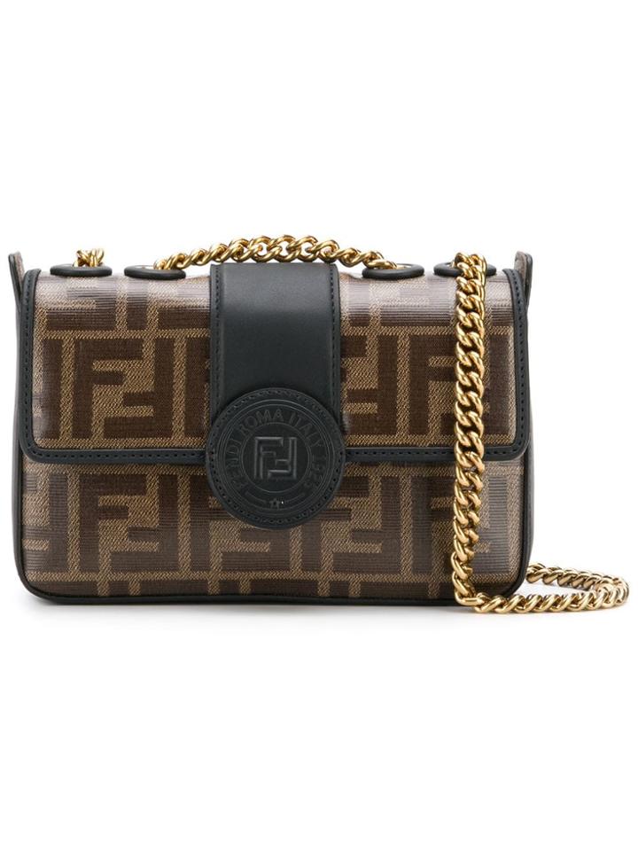 Fendi Fendi 8bs016a5k4 F14rt Brown Black Leather