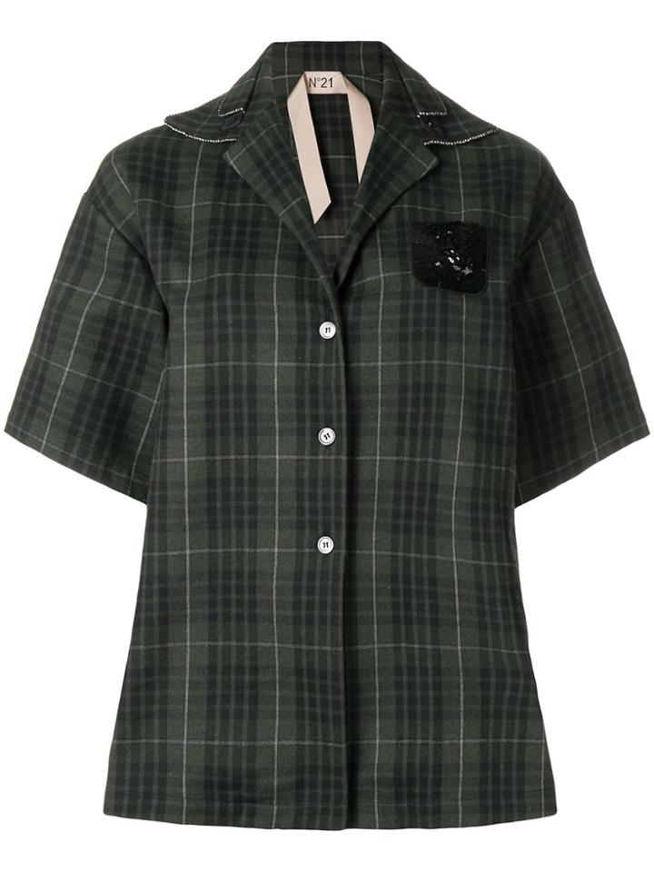 No21 Oversize Check Shirt - Green