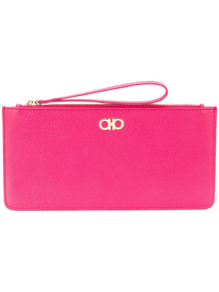 Salvatore Ferragamo Double Gancio Pouch - Pink & Purple