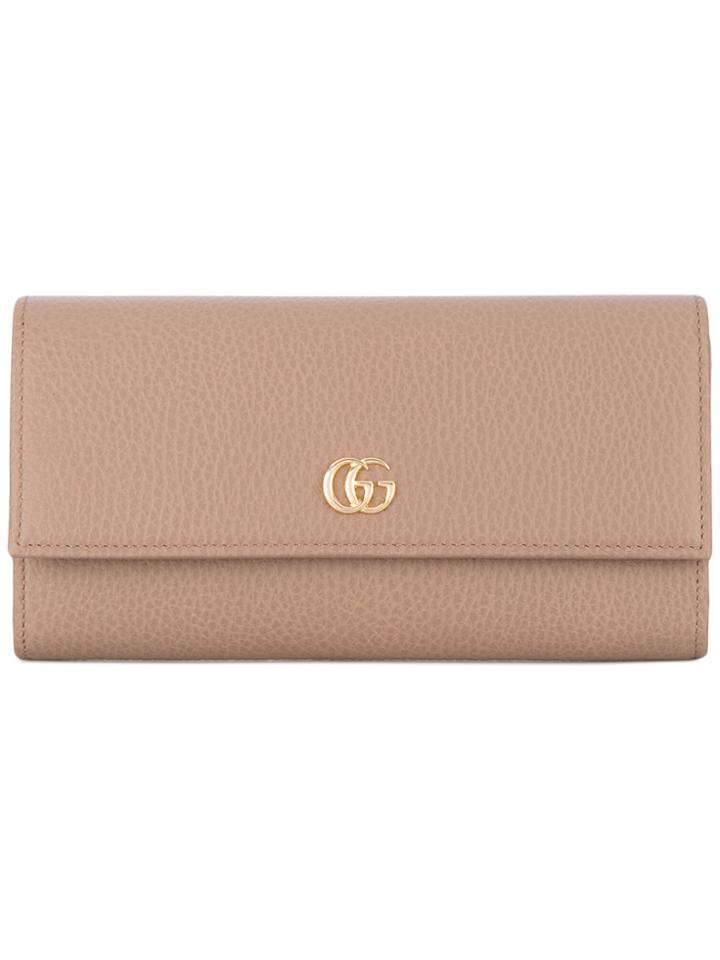 Gucci Leather Continental Wallet - Nude & Neutrals