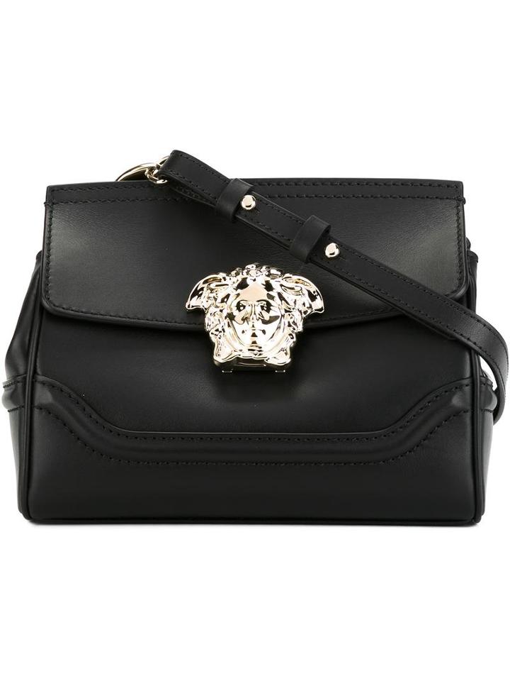 Versace Medusa Shoulder Bag, Women's, Black, Calf Leather/metal