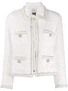 Edward Achour Paris Bouclé Knitted Blazer - White