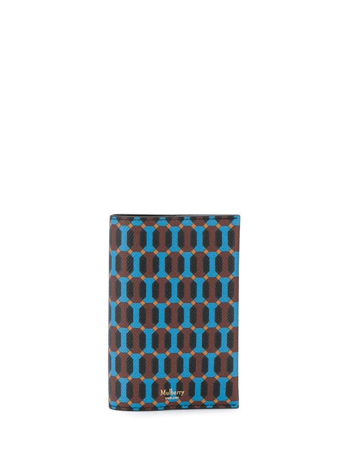 Mulberry Geometric Passport Cover - Blue