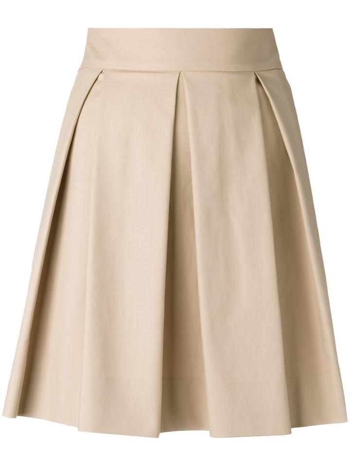 Boutique Moschino Pleated Mini Skirt, Women's, Size: 38, Nude/neutrals, Cotton/other Fibers