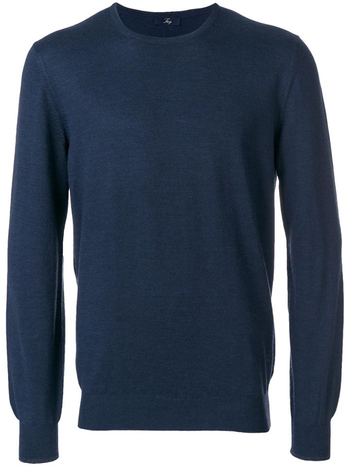 Fay Contrast Trim Jumper - Blue