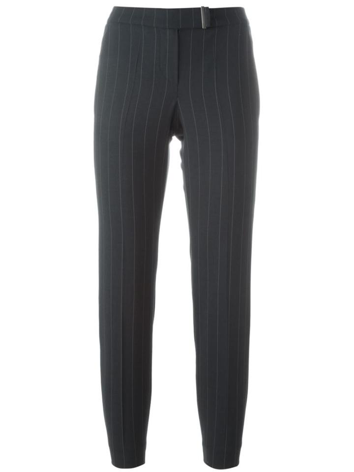Brunello Cucinelli Pinstriped Tailored Trousers, Women's, Size: 38, Blue, Nylon/polyester/spandex/elastane/polyester