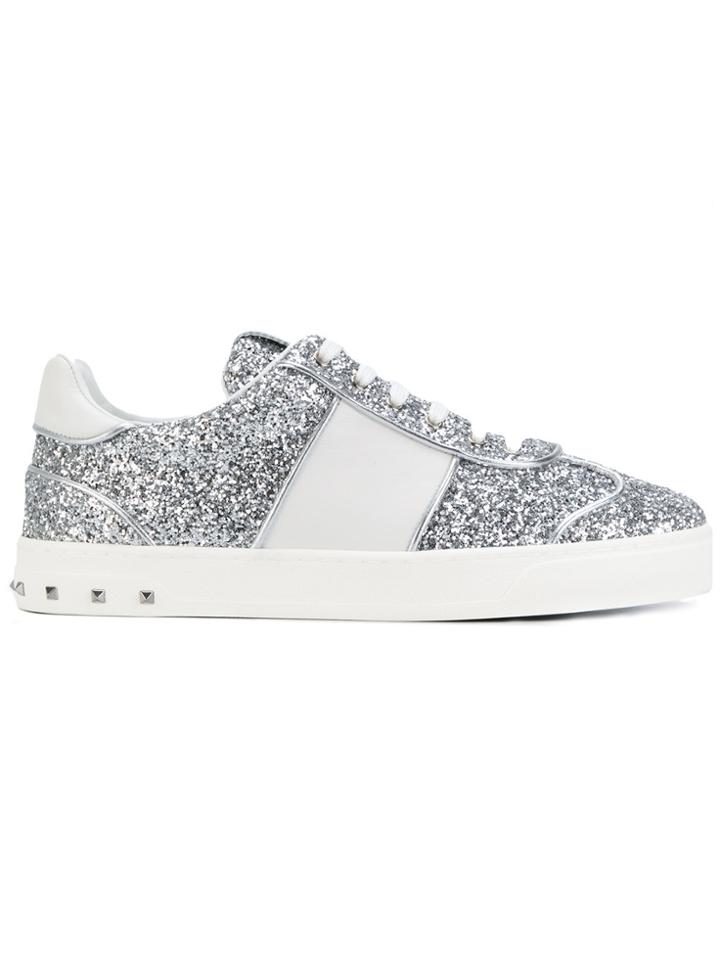 Valentino Glitter Flycrew Sneakers - Metallic