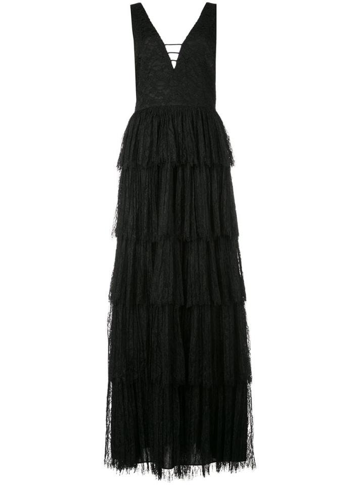 Alice+olivia Isadora Tiered Gown - Black
