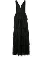 Alice+olivia Isadora Tiered Gown - Black