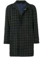 Manuel Ritz Houndstooth Single-breasted Coat - Green