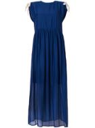 Semicouture Layered Sleeveless Midi Dress - Blue