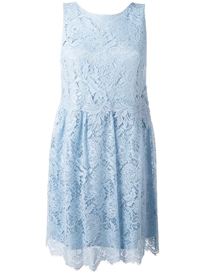 P.a.r.o.s.h. Floral Lace Skater Dress, Women's, Size: Medium, Blue, Cotton/viscose/polyamide/polyester