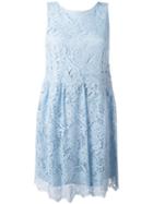P.a.r.o.s.h. Floral Lace Skater Dress, Women's, Size: Medium, Blue, Cotton/viscose/polyamide/polyester