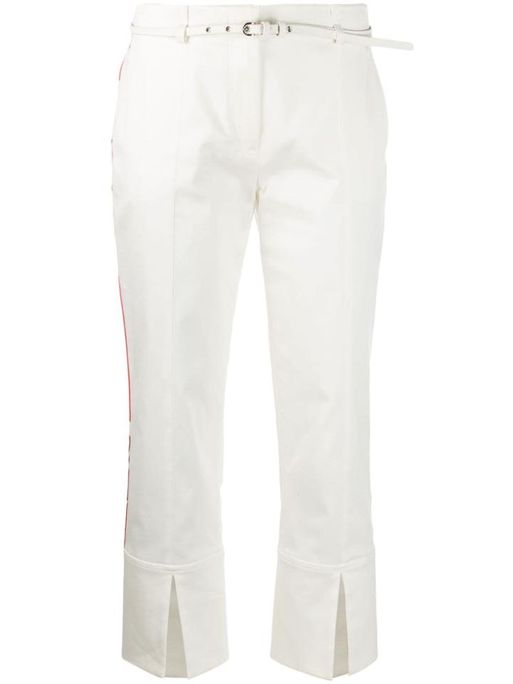 Emilio Pucci Side-stripe Split-hem Cropped Trousers - White