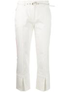 Emilio Pucci Side-stripe Split-hem Cropped Trousers - White